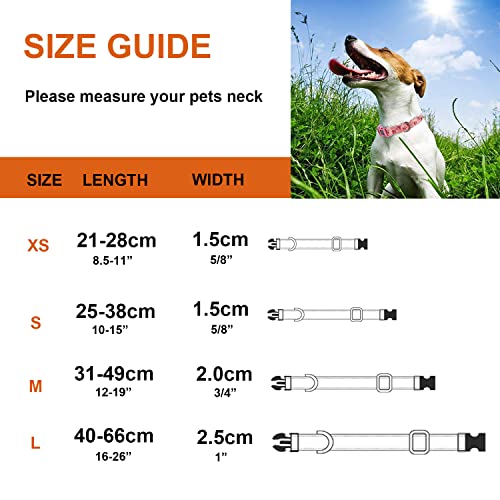 YUDOTE Adjustable Pink Nylon Dog Collar Large with Floral Patterned Ribbon for Lively Female Dogs Neck 40-66cm - Image 3