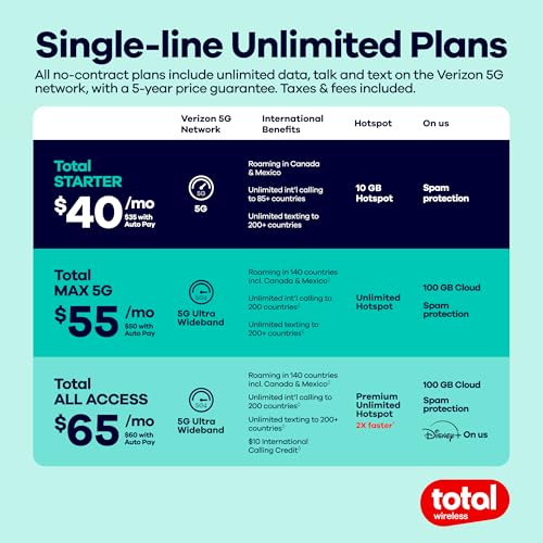 Image of total wireless TCL 50 XE 5G Locked Prepaid Smartphone, 128GB, Blue - Includes $55 Unlimited Talk, Text, & Data 30-Day Plan Upon Activation