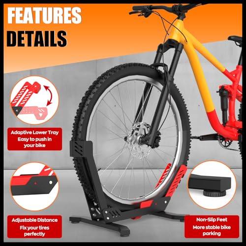 IMAYCC Professional Fahrradständer für 26-29 Zoll Mountainbike E-bike Rennrad MBT Boden für die Aufbewahrung innen & außen - Zuhause, Garage & Garten