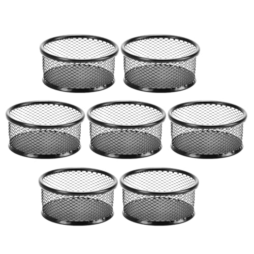 Support maille métallique pour trombone et organisateur de bureau noir en lot de 7 pièces - 2