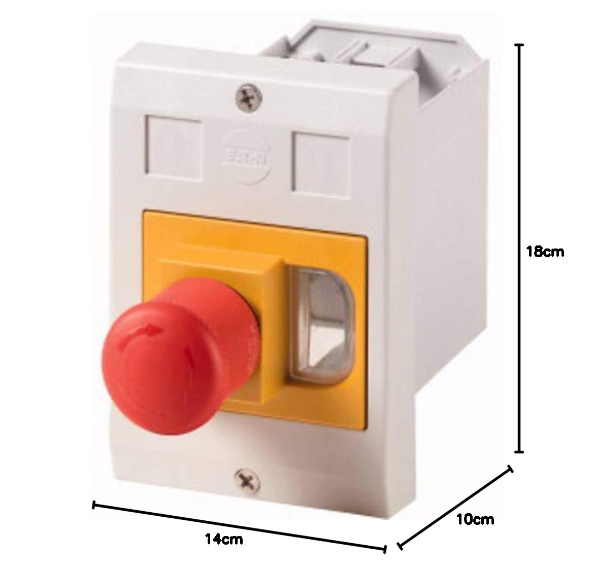 Eaton 281636 isolante in plastica, e di pkz0, H x B x T = 129 X 85 X 80 mm, da incasso, Pulsante di emergenza a fungo