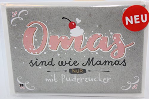 Happy Life Sheepworld, 45559 - Magnet mit Umschlag Nr. 18, Omas sind wie Mamas nur mit Puderzucker