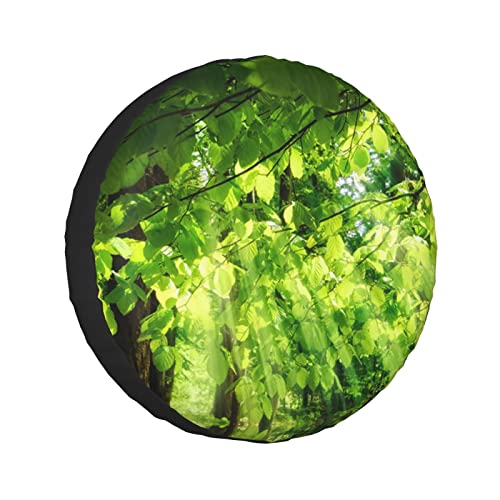 831 Funda De Llanta De Repuesto Árbol De Sombra Verde Cubiertas De Las Ruedas Durable Coche Vehículo Rueda Funda Portátil Cubierta para Rueda De Repuesto Universal para Todoterreno Remolques Camión L
