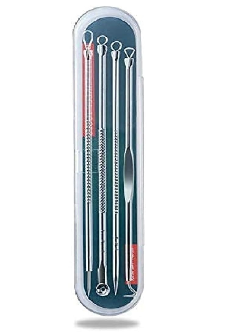 ZemGlam Professional Stainless Steel Acne Blackhead Removal and Green Face Mask Stick Combo Pack 2
