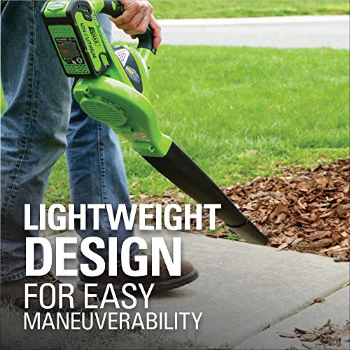 Greenworks 40V 150 MPH Variable Speed Cordless Leaf Blower, 2.0Ah Battery and Charger Included, 24252