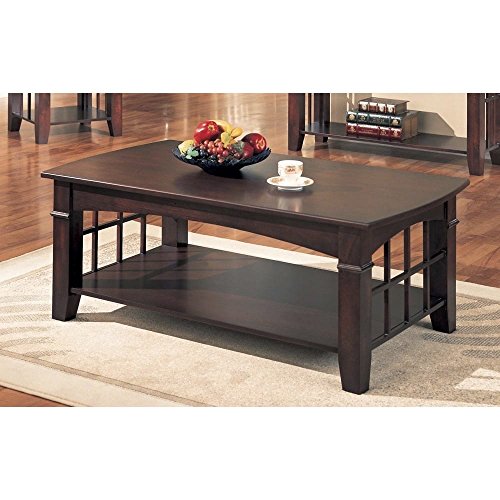 Coaster Antique Country Style Coffee Table, Cherry Finish