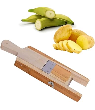 Ammaieesan Vegetable Slicer - Wooden Handel Banana Potato Chips in Pantry Cutter Chopper, Grater, Slicer Cutter Tool for Every Kitchen