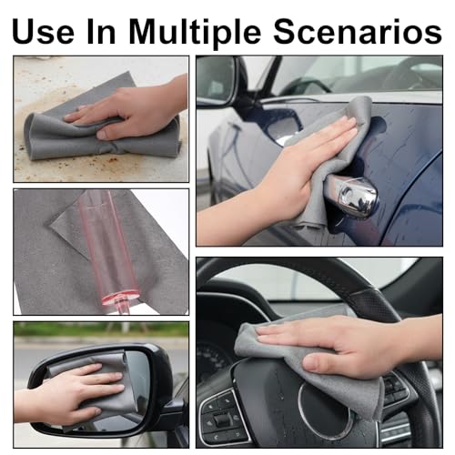 Qulkws 10 Pack Thickened Magic Cleaning Cloth Reusable Microfiber Cleaning Rag Bsorbent Magic Cleanings Glass Cloth Kitchen Toilet Cleanings Cloths for Kitchen Window Glass Cars (Grey) by Qulkws - Image 3