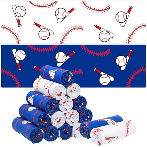 Reallnaive 18 Pcs Softball Cooling Towel Bulk 40 x 12 Inch Baseball Cooling Towel Sports Baseball Party Favor Softball Gifts for Team Ice Towels for Neck Face Quick Dry Breathable (White+Blue)