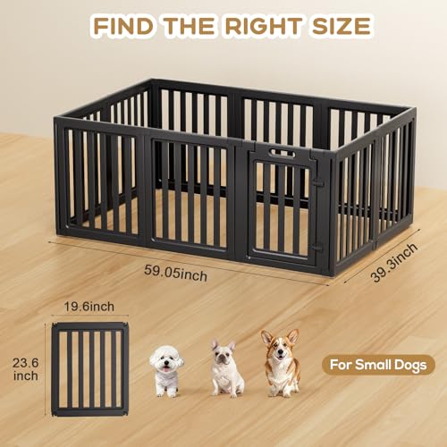 Image of Dog Playpen Indoor,Puppy Playpen,Black 23.6 inch H, 10 Panels | Dog Play Pen Indoors with Open View, Tool-Free Setup, Multi-Shape Setup, Dog Pen for Dogs, Cats & Puppies