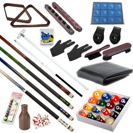 Pool Table - Premium Billiard 32 Pieces Accessory Kit - Pool Cue Sticks Bridge Ball Sets (Kit-4)
