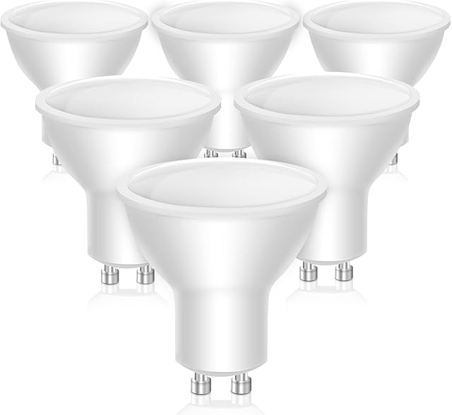 GU10 Led Bulbs Warm White, 3000K GU10 LED Light Bulbs, 5W 400LM Energy Saving GU10 Bulbs, 40W Halogen Spotlight Bulb Equivalent, 120°Beam Angle, Non Dimmable, AC 220-240V, Pack of 6