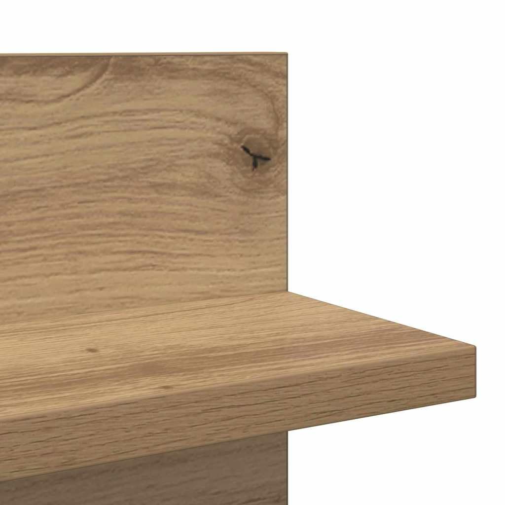 Juego de 2 estantes de pared de roble Artisan, 80 x 11,5 x 18 cm, diseño moderno, robusto, de madera, mini estantería para salón, dormitorio, pasillo