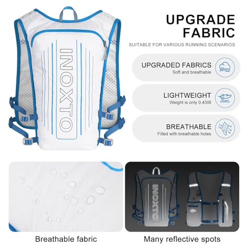 Image of INOXTO Running Hydration Vest Backpack,Lightweight Insulated Pack with 1.5L Water Bladder Bag Daypack for Hiking Trail Running Cycling Race Marathon for Women Men