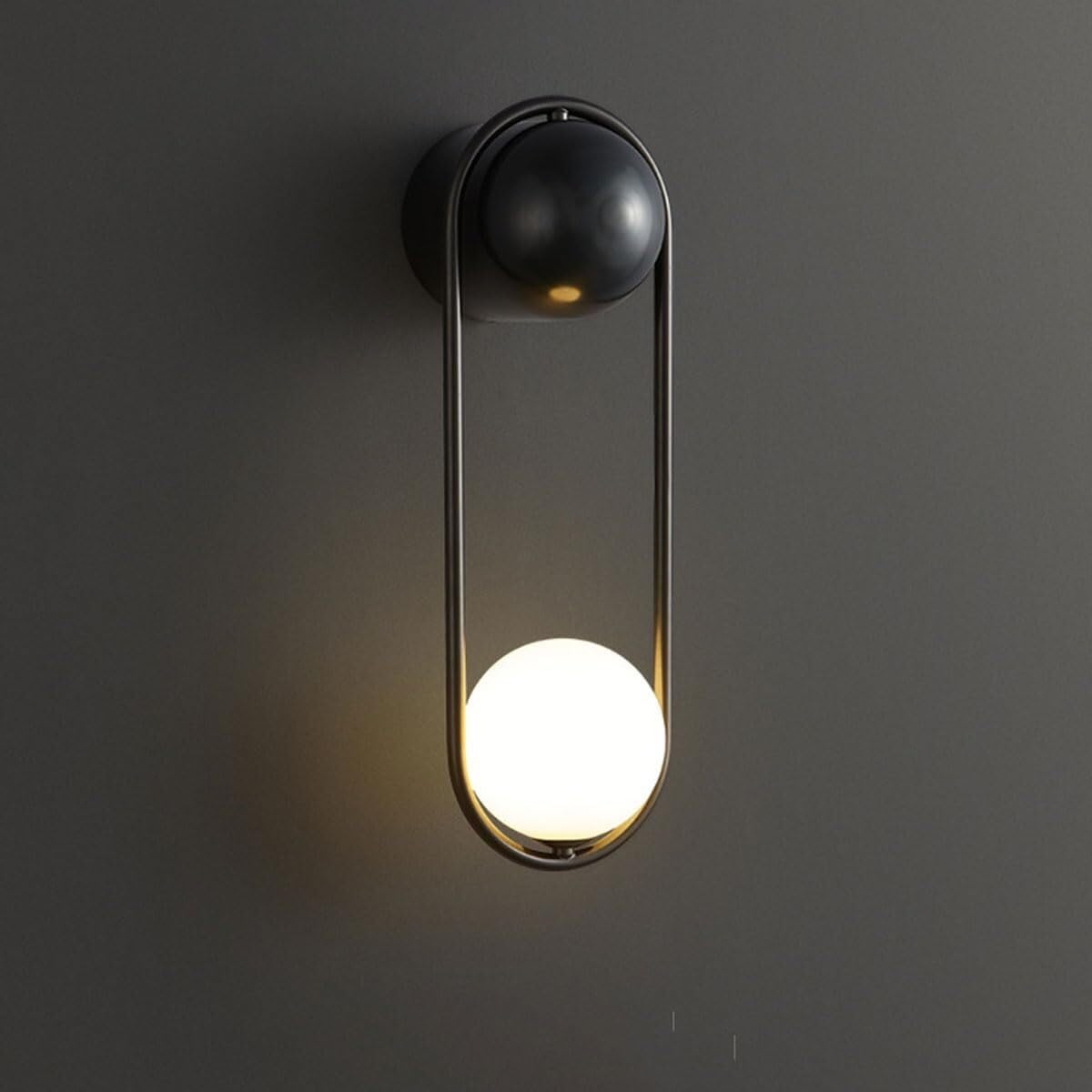HPTHLY Wall Sconce Globe Brass Glass Wall Light For Bedside, Bathroom Vanity White Glass Lampshade Wall Lamp - G9 Socket, Living Room Bedroom Bar Wall Lighti(Color-K)