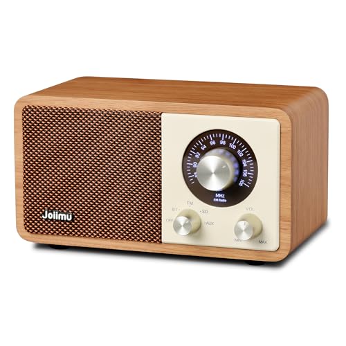 Joiimu Vintage Wood FM Radio Bluetooth Speaker,Retro Bluetooth Speaker HD Radio for Home Office Kitchen Decor