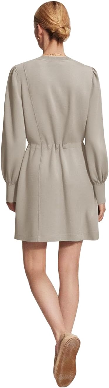 COCOMARTS Womens Long Sleeve Crewneck Sweatshirt Dress Drawstring Waistband Casual Tunic Tops Mini Dresses 2025 Fall Clothes - Image 3