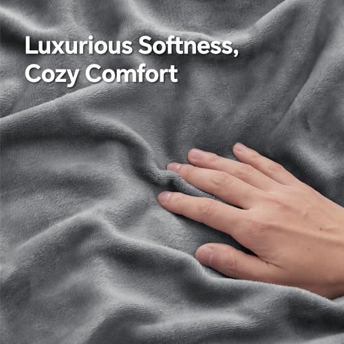Image of BEDELITE Flannel King Size Pillow Cases Set of 2, Gray, 20x36 Inches