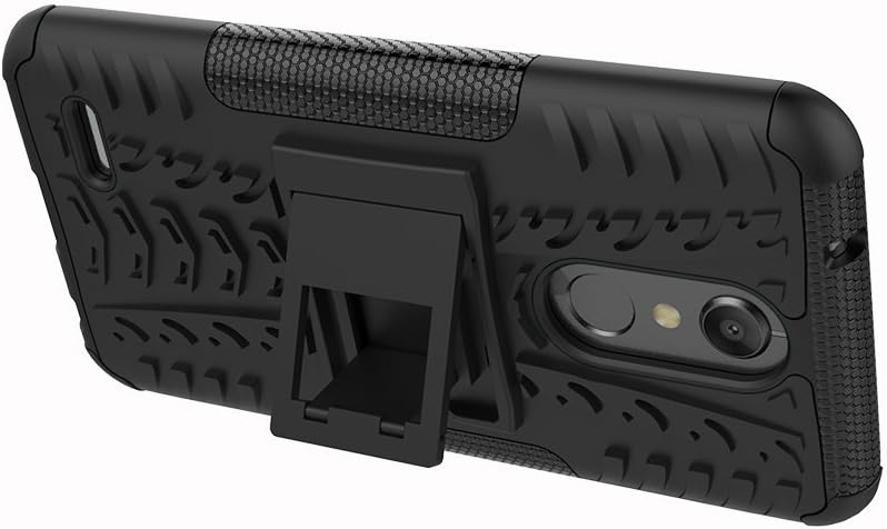 Yiakeng Compatible for LG K30 Case, LG Premier Pro LTE Case, LG K10 2018 Case, Dual Layer Shockproof Slim Protective with Kickstand Hard Phone Cover for LG K30 (Black)