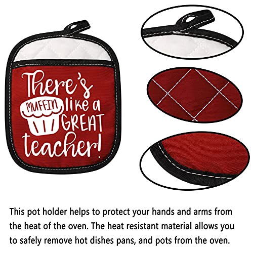 Teacher Appreciation Gift There's Muffin Like A Great Teacher Pot Holder Teacher Thank You Gift (Muffin Great Teacher Red) #TOP3
