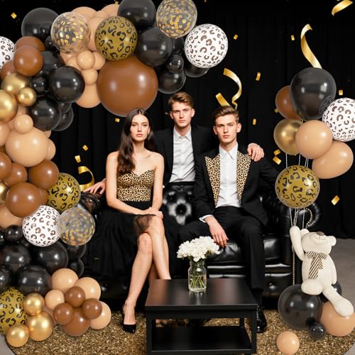 Image of Amandir 153pcs Cheetah Balloons Arch Garland Kit Different Sizes