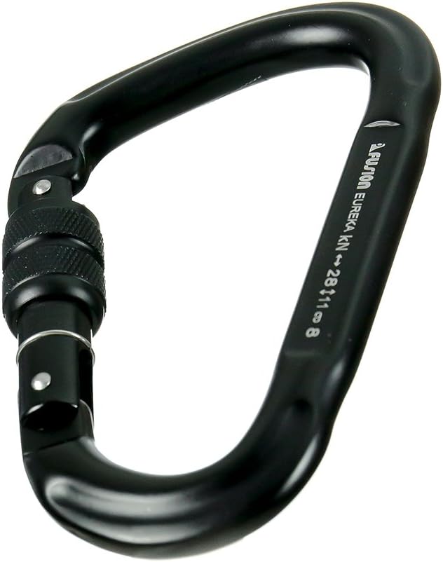 Fusion Climb Eureka Military Tactical Edition Aluminum Screw Gate Pear Shape Carabiner Black 5-Pack