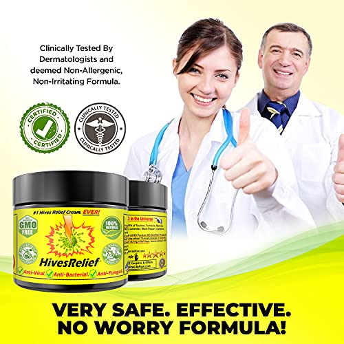 Hivesrelief Cream - Fastest Acting Powerful Hives Relief Cream With 100% Natural Formula - Gentle Skin Irritation Cream For Hives Itchiness, Redness & Rashes - For Adults & Kids #TOP4