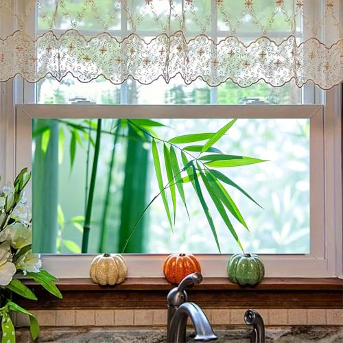 Película para ventana BlissYard con hojas verdes 39.3×17.7 pulgadas miniatura 6