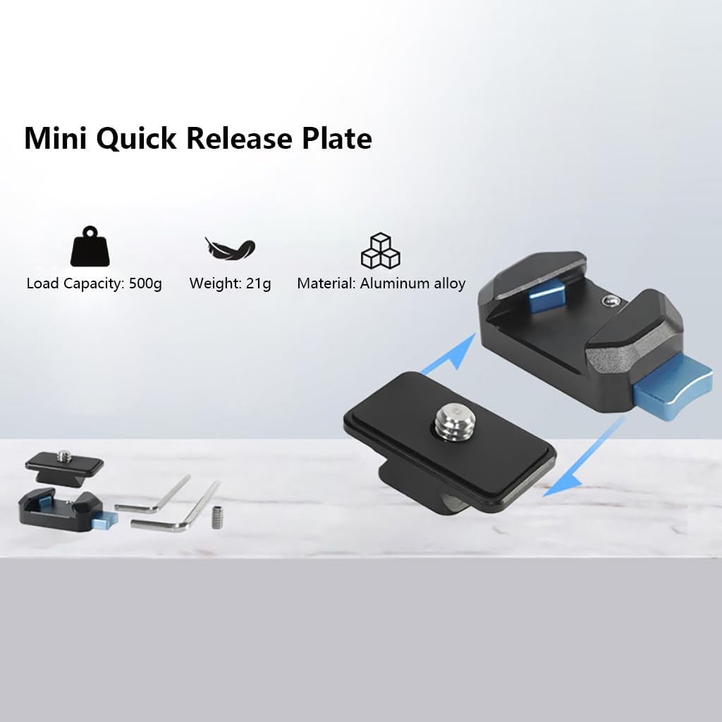 Mini Quick Release Plate V-Type Mount with 1/4" Screw Hole for Tripod Gimbal Accessory