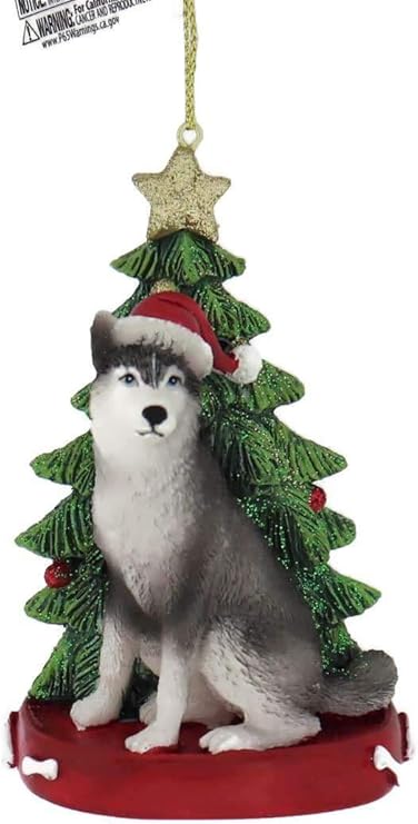 husky with santa hat