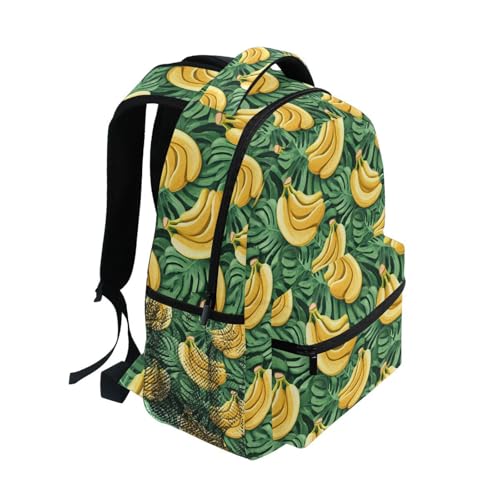 Banana Palm Leaf Fruit Backpack for School Boys Girls Adults Kids Bookbag Laptop Bag 15L2