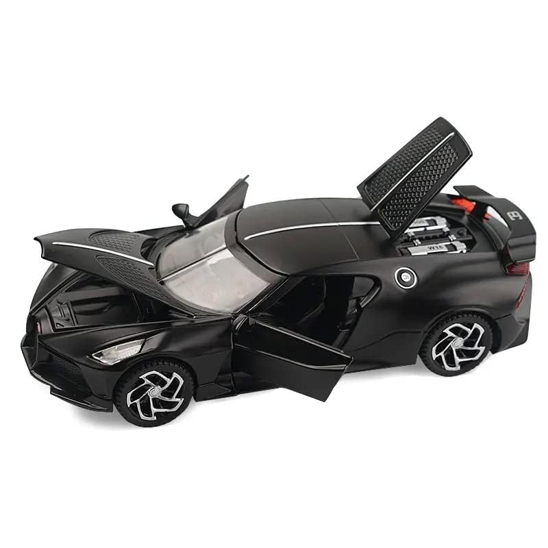 Image of 1:32 Scale Bugatti la Voiture Noire Toy Car | Metal Pullback Diecast Car for Kids with Openable Doors, Sound, Light Effects Toy for Car Enthusiasts (Color As Per Available),black