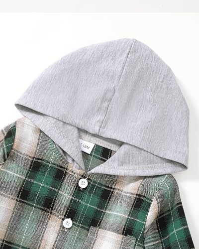 Image of Renotemy Toddler Baby Boy Clothes Denim Outfits Infant Hooded Sweatshirt Jeans Pants Little Boys Clothing