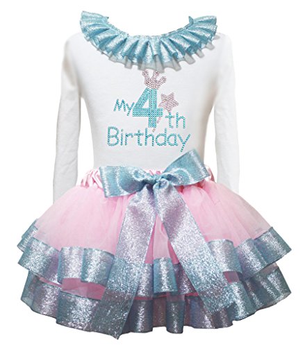 Conjunto infantil de falda rosa y camiseta blanca de manga larga Medium