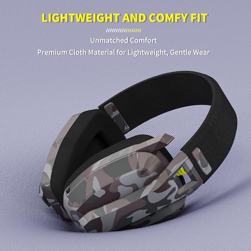 image for BINNUNE 2.4GHz Wireless Gaming Headset with Noise Cancelling Mic for P