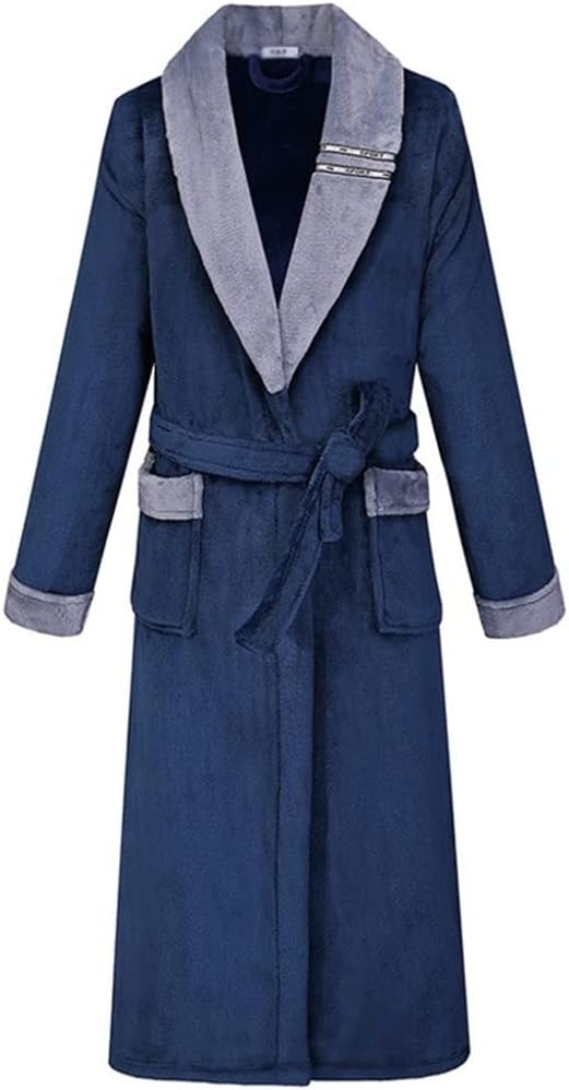 Winter Flannel Men's Robe Pajamas Plus Size Thickened Coral Fleece Homewear Loose Bathrobes