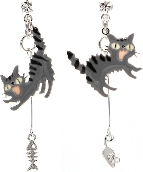 Amazon | miwaki イヤリング ノンホールピアス 猫 アクセサリー  