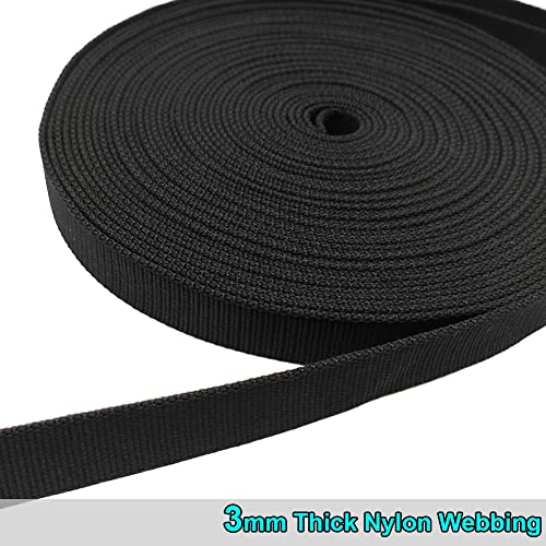 Btinesful Long Nylon Dog Leash For Dog/Puppy Obedience Recall Agility, 12Ft/20Ft/30Ft/50Ft Training Lead Thick Webbing Yard Outdoor Dog Leash (30 Feet, Black) #TOP1