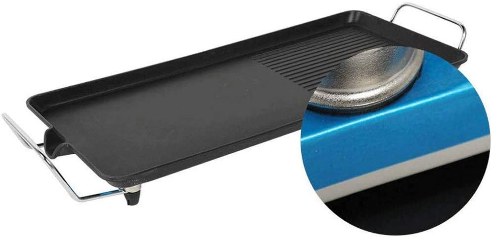 Barbecue Grill Grill Baking Dish-Electric Indoor Searing Grill Removable Easy-to-Clean Nonstick Plate, 6-Serving, Extra-Large Drip Tray, Stainless Steel