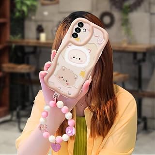 Lulumi-Phone Case For Samsung Galaxy A13 5G/A04S/Wide6/SM-A136, Phone Lens Protection Lovely Pendants Soft Romantic Full Edging Love Bracelet Three-Dimensional Dustproof Luxurious