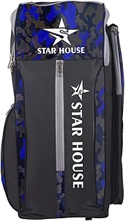 Star House Best Cricket Kit Bag Dustproof Nylon Fabric Kit for Cricketer (Blue)