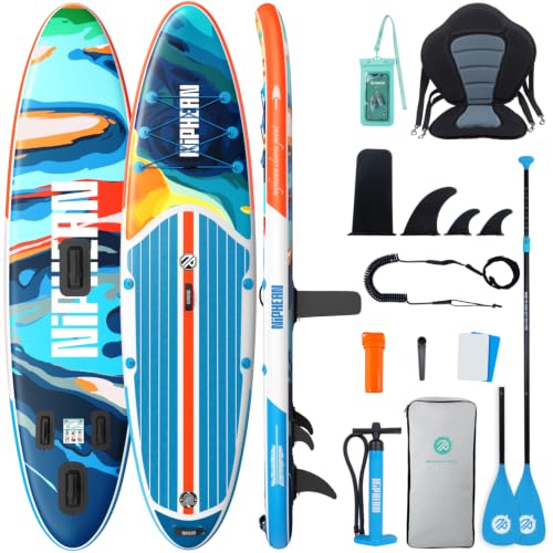 Niphean Tavola SUP Gonfiabile 320cm/230cm con Accessori SUP Stabile | Tavola SUP Rigida Portata 200kg, Antiscivolo con Kit Riparazione, per Adulti, Principianti, Uomini, Donne e Yoga