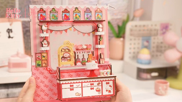 Amazon.com: Hands Craft Hello Kitty Sweet Shop Book Nook Kit