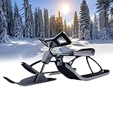 Adult Snow Sled with Steering Wheel and Foot Brake for Downhill Winter Sports