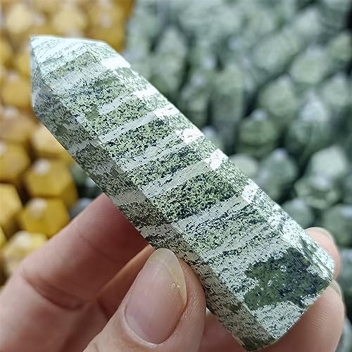 Cristal zèbre vert de qualité supérieure, obélisques polis main pour décoration élégante - 3