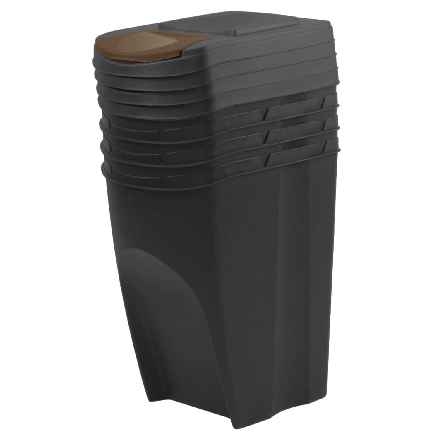 IMJ-Global - Bidoni Differenziata da Interno, Set Cestini Spazzatura Differenziata Impilabili (4x35L) Pattumiera Comoda per Contenere Umido-Vetro-Plastica-Cartone, Kit Raccolta Differenziata Interno