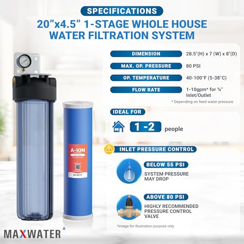 Max Water Sistema de Resina Anión 1 Etapa 20" x 4.5" miniatura 2