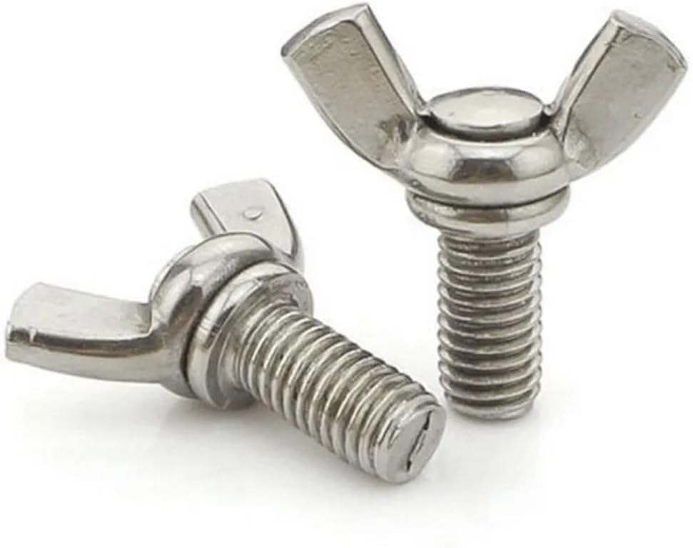 Wing nut, Hand Twist nut, Wing Nuts 304 Stainless Steel Screws Wingbolt Nut Screw(M4*25-5PCS)