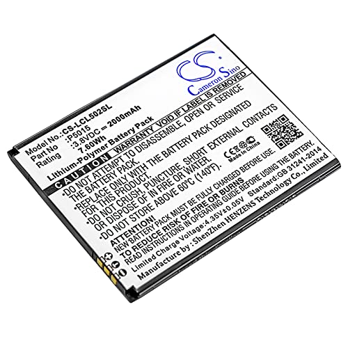 CS-LCL502SL Batterie 2000mAh Compatible avec [Logicom] L-ITE 502 remplace P5015, P5015(1ICP4/58/74)