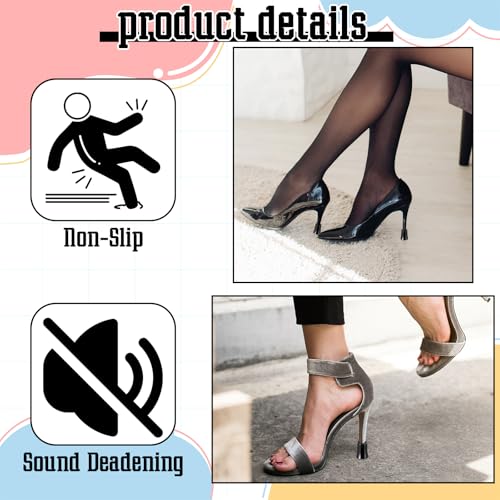 Image of cobee 8 Pairs High Heel Protectors, 4 Sizes Heel Caps for High Heels, Heel Repair Cover Heel Stoppers Perfect for Grass Wedding Gravel Wetlands Outdoor Events(Black)
